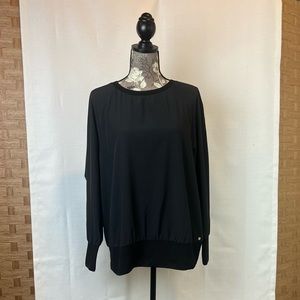 Fabletics Black Long Sleeve with back cut outs, Large